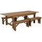 Flash Furniture Rectangle Antique Farm Table , 40"; 40-1/4" W 30"; 17-3/4" H, Wood XA-FARM-2-GG - alternate 2